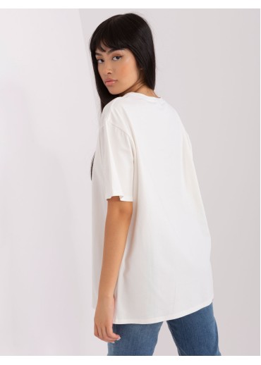 Smotanovo biele basic tričko s potlačou