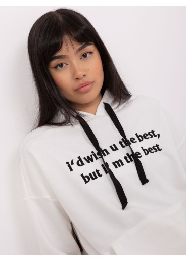 Smotanovo biela mikina s kapucňou