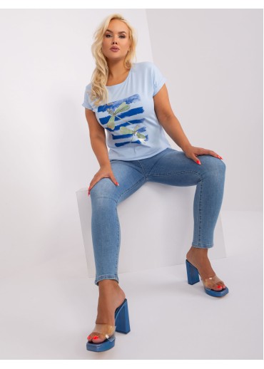 Svetlomodré tričko s potlačou