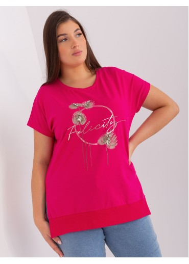 Fuchsiovo ružové predĺžené tričko