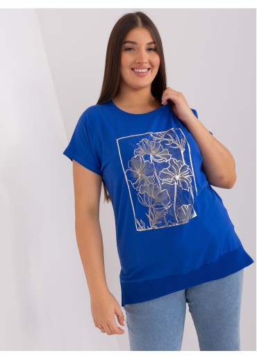Kobaltovo modré tričko s potlačou
