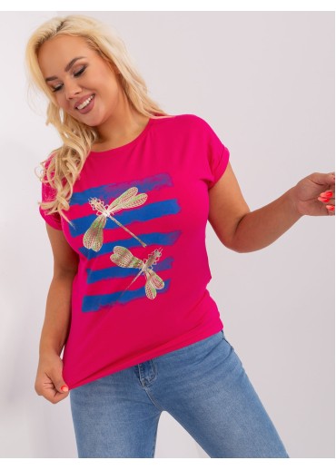 Fuchsiovo ružové tričko s potlačou