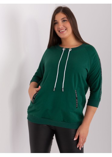 Tmavozelené tričko s 3/4 rukávom