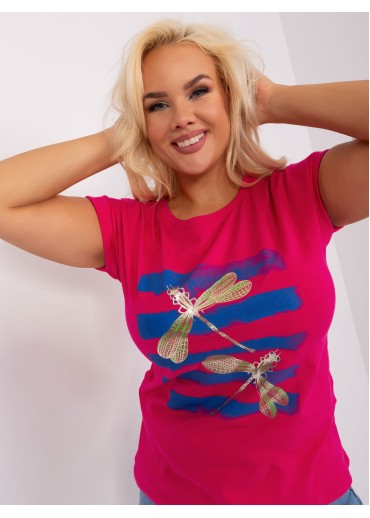 Fuchsiovo ružové tričko s potlačou