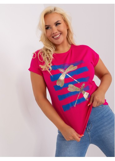 Fuchsiovo ružové tričko s potlačou