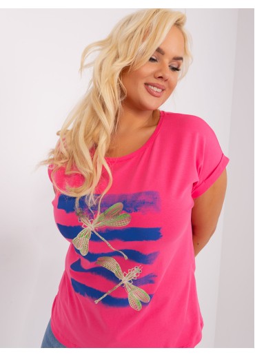 Tmavopúdrovo ružové tričko s potlačou