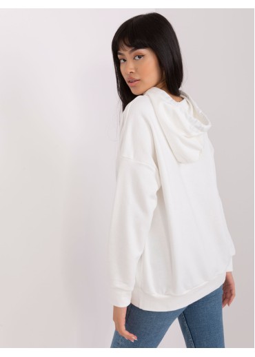 Smotanovo biela mikina s kapucňou