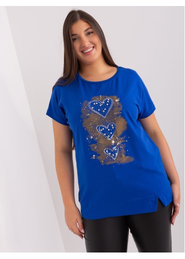 Kobaltovo modré tričko s potlačou