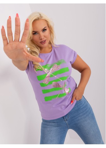 Fialové tričko s potlačou