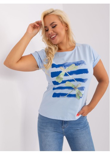 Svetlomodré tričko s potlačou