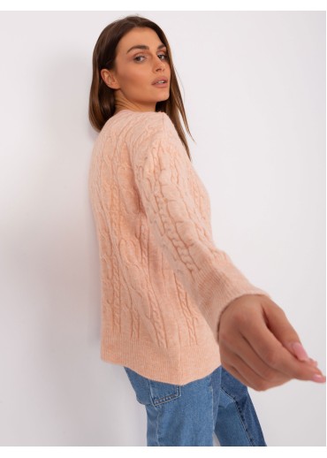 Broskyňovo ružový pulóver