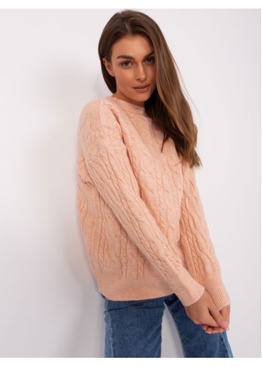 Broskyňovo ružový pulóver