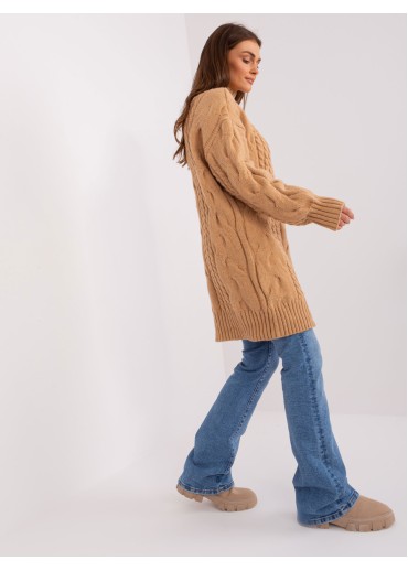 Karamelovo hnedý predĺžený sveter
