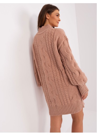 Tmavopúdrovo ružový predĺžený sveter