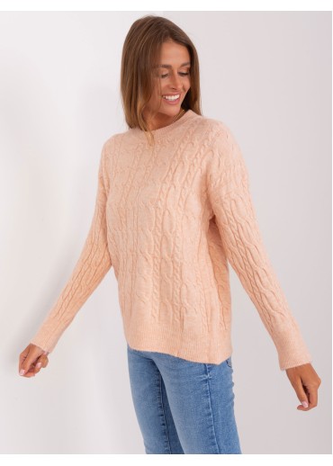 Broskyňovo ružový pulóver