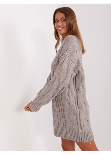 Sivý predĺžený sveter