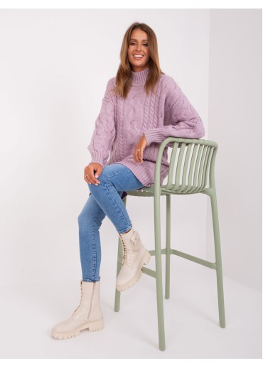 Fialový predĺžený sveter