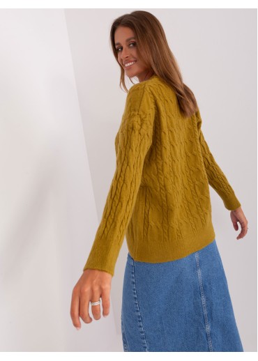 Olivovo zelený pulóver