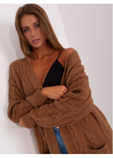 Hnedý dlhý kardigán