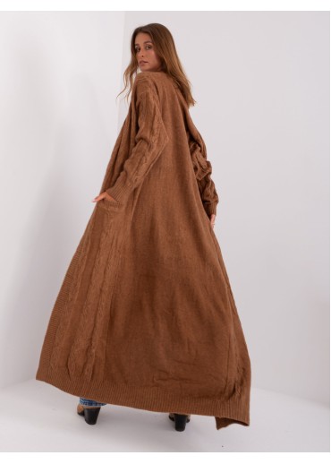 Hnedý dlhý kardigán