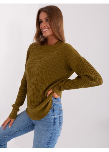Olivovo zelený pulóver
