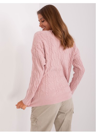 Púdrovo ružový pulóver