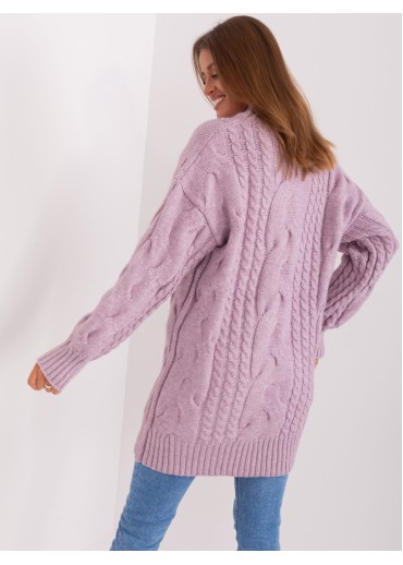 Fialový predĺžený sveter