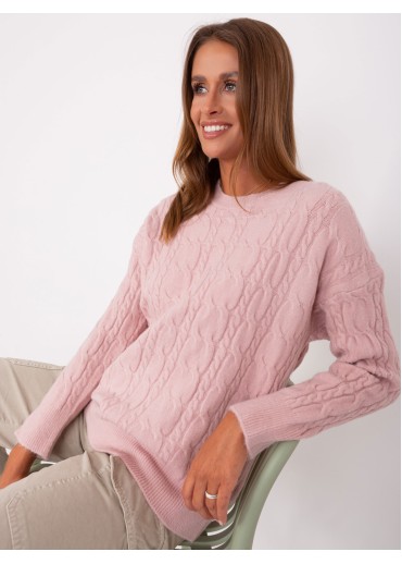 Púdrovo ružový pulóver