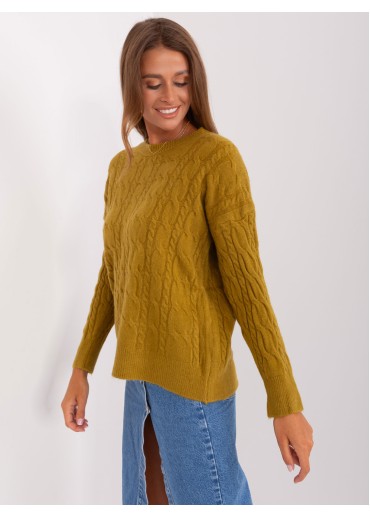 Olivovo zelený pulóver