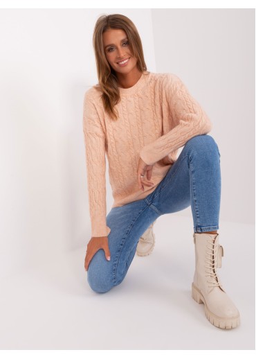 Broskyňovo ružový pulóver