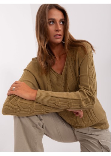 Olivovo zelený pulóver