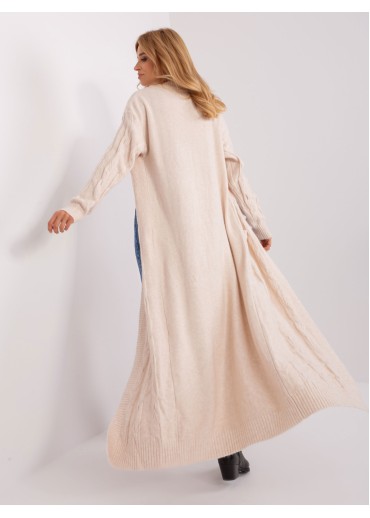 Béžovo hnedý dlhý kardigán