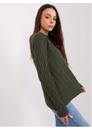 Khaki zelený pulóver