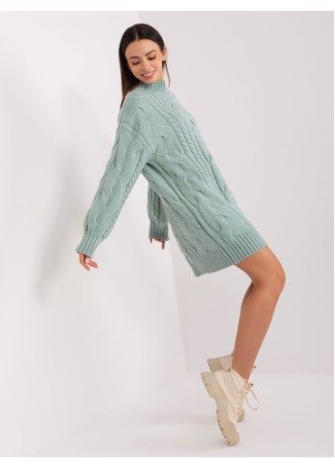 Svetlozelený predĺžený sveter