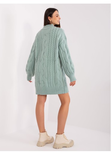 Svetlozelený predĺžený sveter