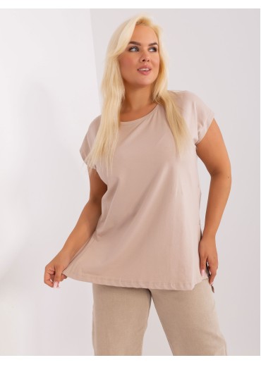 Béžovo hnedé predĺžené tričko