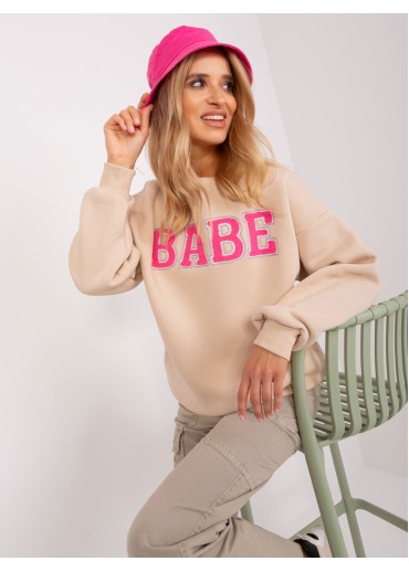 Béžovo hnedá mikina s nápisom