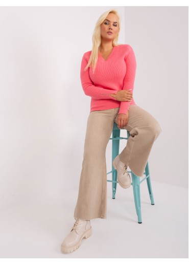 Koralovo ružový pulóver