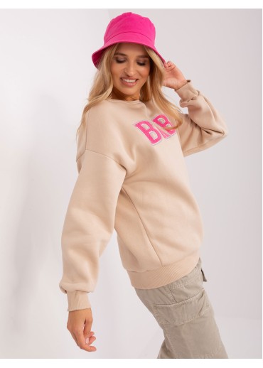 Béžovo hnedá mikina s nápisom