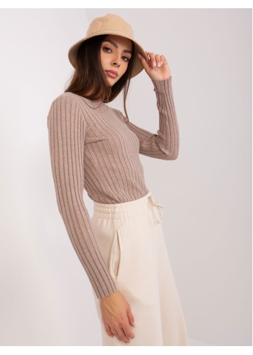 Béžovo hnedé tričko s dlhým rukávom