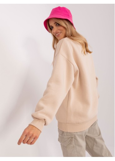 Béžovo hnedá mikina s nápisom