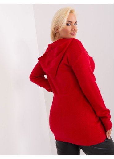 Červený sveter s kapucňou