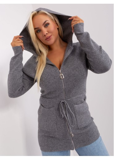 Tmavosivý sveter s kapucňou