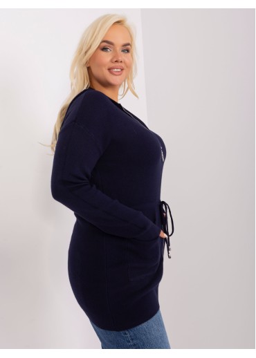 Modrý sveter s kapucňou