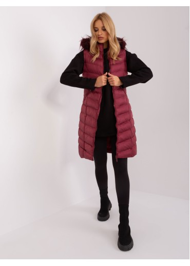 Bordovo červená prešívaná vesta