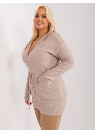 Béžovo hnedý sveter s kapucňou