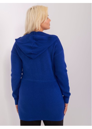 Kobaltovo modrý sveter s kapucňou