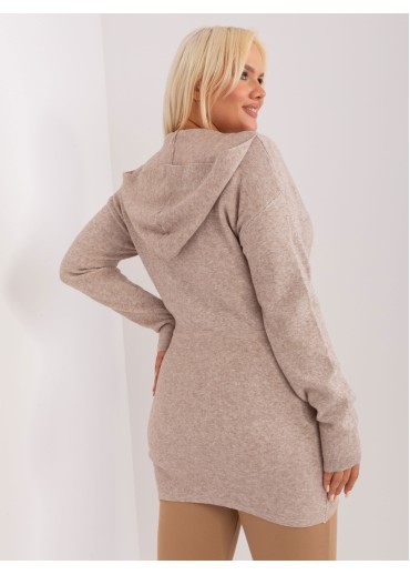 Béžovo hnedý sveter s kapucňou