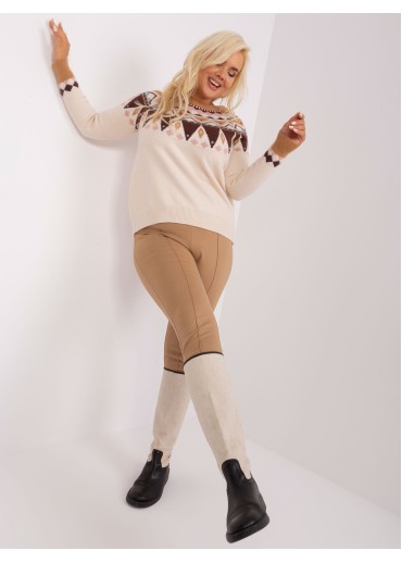 Béžovo hnedý pulóver