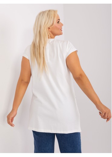 Smotanovo biele predĺžené tričko